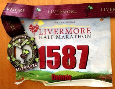 VERY NICE Medal and bib. (I ripped the bib getting to my donut coupon!)